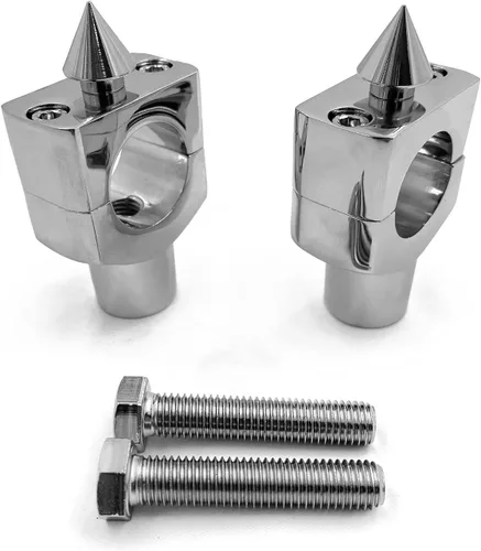 Vista 7 de HONGK - Abrazadera elevadora de manillar redonda cromada de 1 pulgada compatible con H-D Kawasaki Suzuki Yamaha [B01BN0GWNY] Cromado