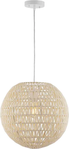 Vista 11 de JONATHAN Y Lámpara colgante LED tejida bohemia moderna de 16 pulgadas, color gris/negro, lámpara de techo colgante ajustable para isla de cocina