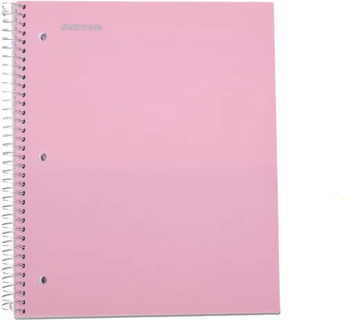 Vista 4 de Mintra Office Cuaderno con espiral duradero, 3 materias, azul pervinca (Arctic Ice), amarillo claro (Sun Yellow) y rosado claro (Spring Pink)