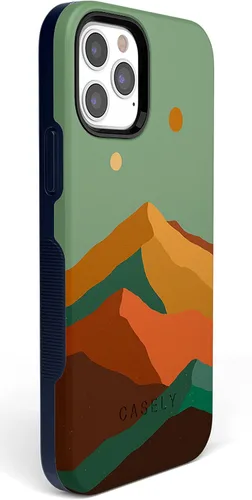 Vista 3 de Casely Funda para iPhone 12/12 Pro Endless Peaks Colorblock Mountain Compatible con MagSafe Diseño protector audaz
