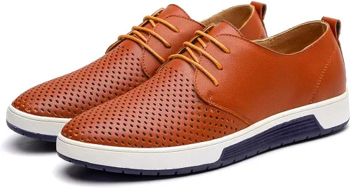 Vista 3 de Konhill - Zapatos de vestir e informales para hombre estilo Oxford transpirables con cordones