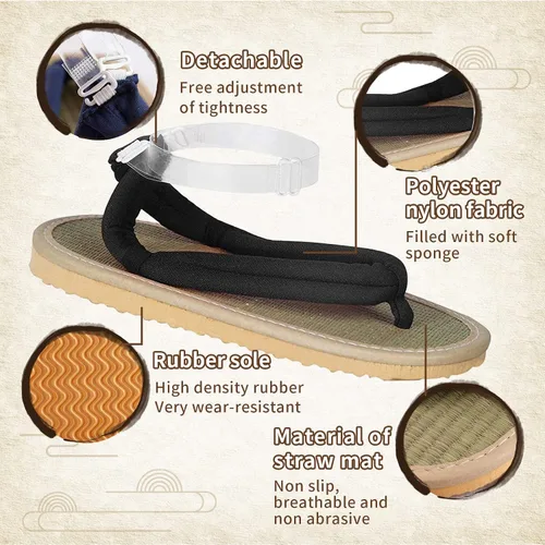 Vista 3 de Zapatos de zuecos unisex de anime para cosplay, accesorio de cosplay japonés Oshitari