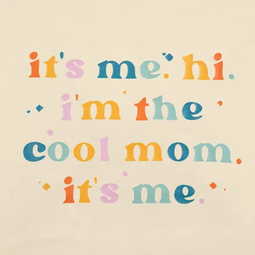 Vista 4 de Camiseta casual con texto en inglés "It's Me,Hi,I'm The Cool Mom,It's Me" para mujer