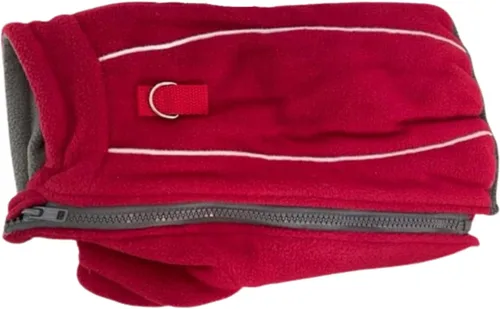 Vista 3 de BoxDog Chaqueta cálida de forro polar para perro en clima frío Chaquetas para perro talla XS, S, M, L, XL, XXL (S, rojo)