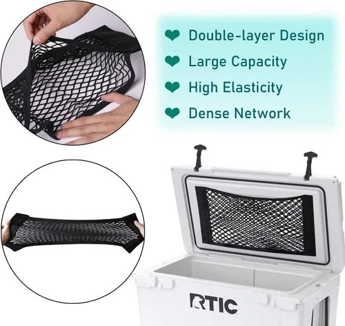 Vista 2 de Together-life Paquete de 2 redes enfriadoras para almacenamiento y organización en seco, bolsa de almacenamiento de malla adhesiva mágica de nailon