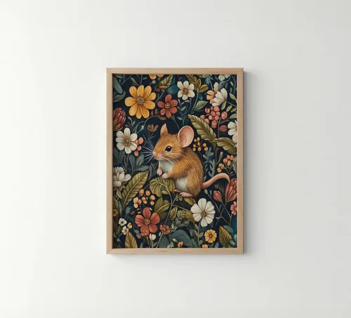 Vista 29 de Póster de Arte de Murciélago, Estilo William Morris Retro de Mediados de Siglo Botánico Victoriano Academia Oscura Decoración Gótica Galería 10a