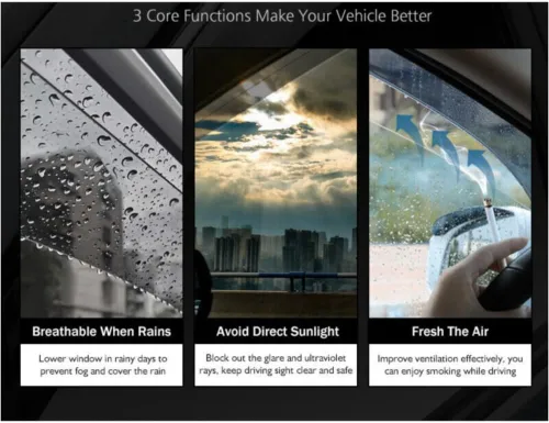 Vista 5 de Window Visor 4pcs Sun Rain Guard Front Rear Left Driver Right Passenger Upper Side Tape on External Slim Style Acrylic Smoke Tinted Set for Chevy