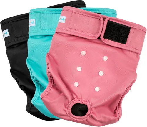 Vista 24 de Paw Legend Pañales lavables y reutilizables para perras, pañales para perras (3 unidades, XS)