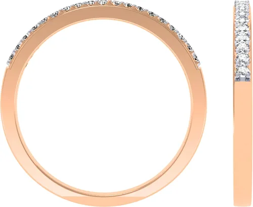 Vista 2 de Dazzlingrock Collection Anillo de boda y compromiso apilable de diamante blanco redondo de 0.14 quilates (ctw) para mujer Oro de 10 quilates