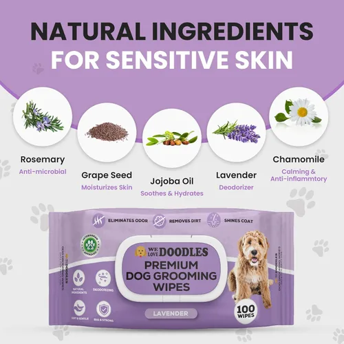 Vista 4 de Toallitas para perros, desodorizantes y limpieza, aroma a lavanda