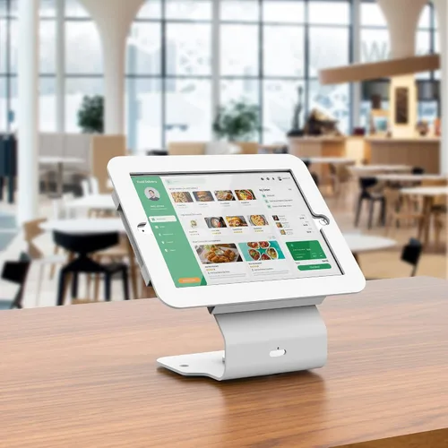 Vista 2 de Kiosk POS - Soporte para tablet compatible con iPad Air 1, Air 2, Pro 9.7, 5ª, 6ª, soporte para tableta de escritorio de negocios con base giratoria