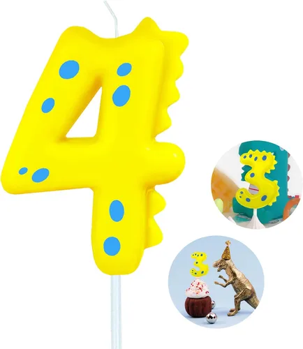 Vista 13 de Velas de cumpleaños con número (0 velas rojas) con forma de dinosaurio, velas de pastel de feliz cumpleaños para decoración de fiesta de cumpleaños