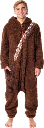 Vista 5 de Star Wars - Disfraz de Chewbacca Chewie Kigurumi para adultos, pijama para hombres y mujeres