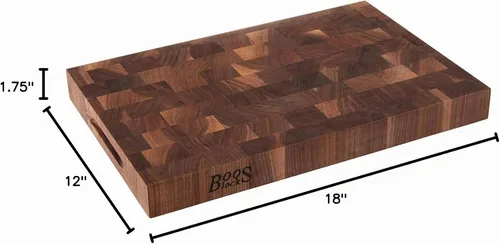 Vista 10 de John Boos Walnut Blo WAL-CCB1812-175 Classic Collection Taco de madera con extremo de grano, 18 "x 12" x 1,75