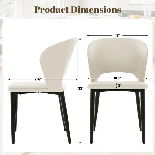 Vista 2 de Homcosan Juego de 2 sillas de comedor, modernas sillas de cocina con estructura cruzada y exquisito diseño de tuberías, fácil montaje, sillas