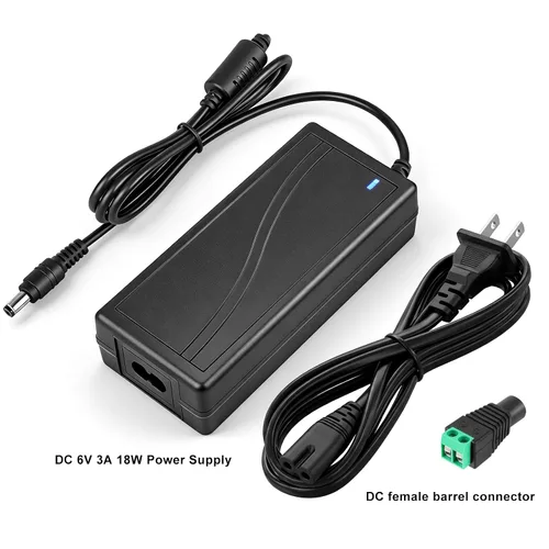 Vista 2 de inShareplus Fuente de alimentación de bajo voltaje de 6V, transformador, adaptador de corriente, 3A 18 vatios máximo, CA 100-240V a CC 6V