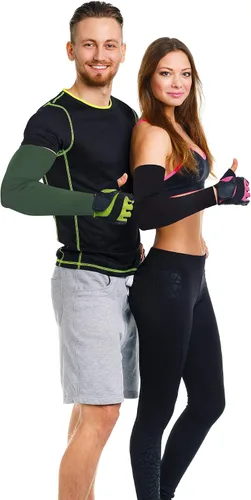 Vista 5 de Mudder 9 pares de mangas unisex de protección UV para brazo de refrigeración mangas de seda de hielo para brazo talla única