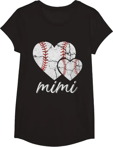 Vista 6 de Camiseta de béisbol Mimi para el Día de la Madre, Negro, S