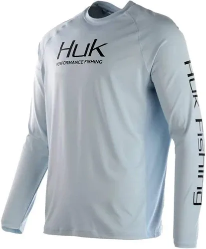 Vista 31 de Huk Pursuit Vented LS para hombre Refracción Fish Fade - San Sal/Wahoo