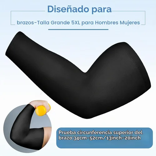 Vista 2 de 4 pares de mangas de compresión de gran tamaño para mujer, con protección solar UV, de seda helada, de gran tamaño, para mujer