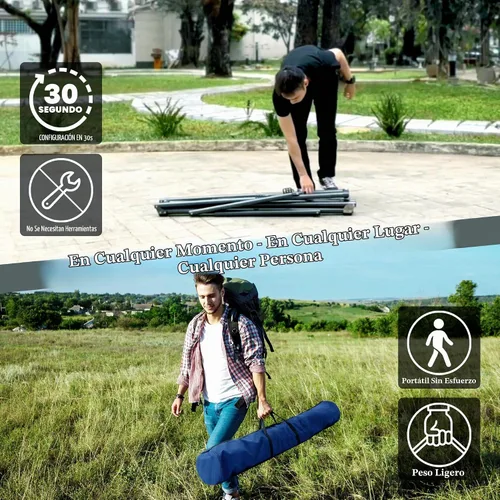 Vista 8 de Tranquillo Hamaca doble universal con soporte incluido para 2 personas/soporte plegable para hamaca de 600 libras de capacidad, estuche portátil 1.