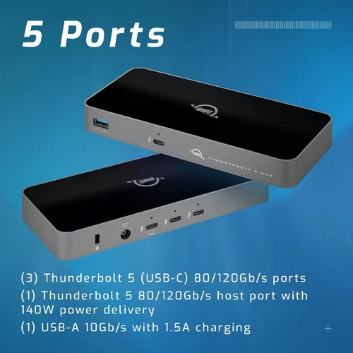 Vista 2 de OWC Solución de conectividad de 5 puertos Thunderbolt 5 Hub