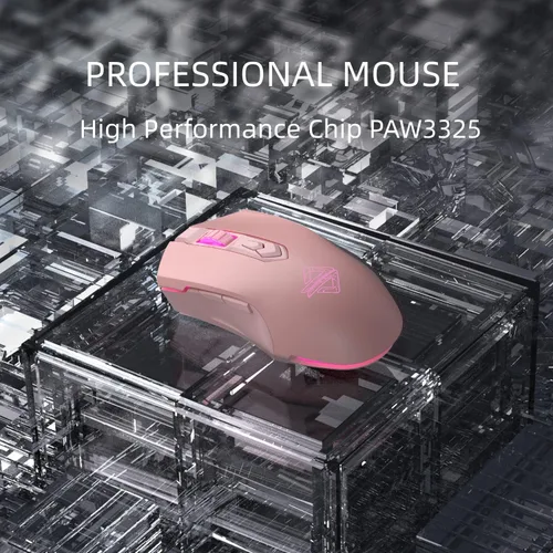 Vista 5 de AJ52PRO Watcher 2.4G inalámbrico Bluetooth 5.0mouse para juegos con cable, 10000 DPI, 7 botones programables, ergonómico LED retroiluminado, USB