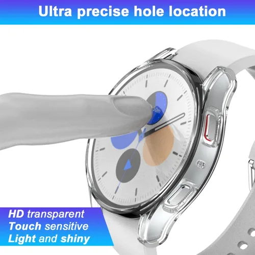 Vista 6 de Rc-Z [Paquete de 4] para Samsung Galaxy Watch 6 44mm Funda Protectora de Pantalla, Cubierta Frontal Protectora de TPU Suave de Repuesto Accesorios
