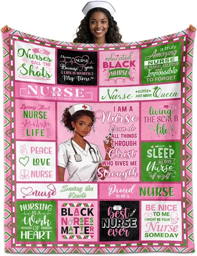 Vista 8 de Manta de regalo de graduación afroamericana de 60 x 50 pulgadas, regalo de graduación 2026 para ella/niña negra/reina negra, regalos de graduación