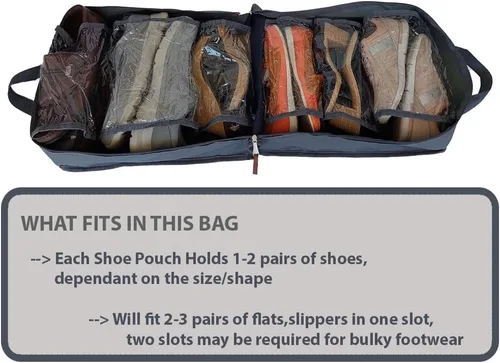 Vista 3 de Bolsa de zapatos para viajes, organizador de zapatos portátil, bolsa de almacenamiento, bolsa de zapatos para mujeres y hombres, Gris, Nube