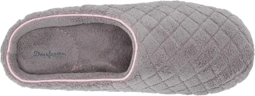 Vista 5 de Dearfoams - Pantuflas informales de felpa acolchada Leslie para mujeres - Azul