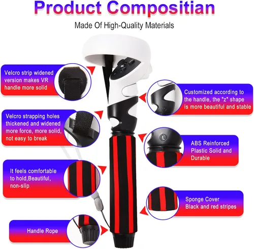 Vista 4 de VR Beat Saber Handles Extension Grips for MetaOculus Quest 2,Upgraded Multipurpose VR Game Handle for Playing Beat Saber Game