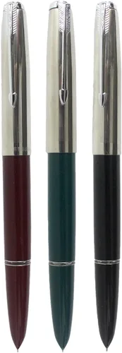 Vista 8 de Pluma estilográfica clásica Hero 616, 3 unidades, en 3 colores, ribete dorado