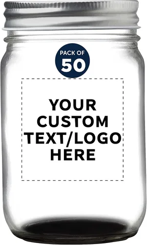 Vista 36 de DISCOUNT PROMOS Juego de 10 tarros de albañil decorativos, 12 onzas, texto personalizable, logotipo, enlatado, tapa de aluminio, color negro