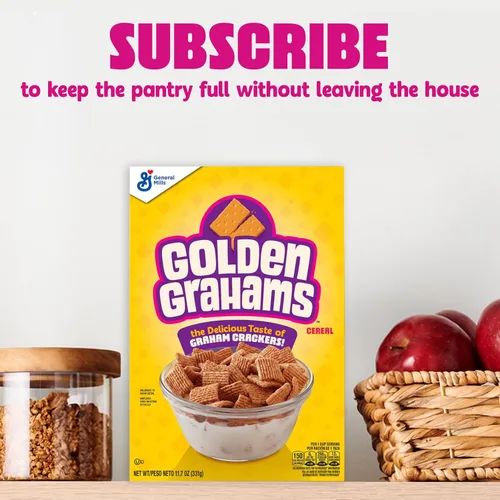 Vista 8 de Golden Grahams Cereal de desayuno, grano entero, 11.7 onzas Graham Cracker Taste, 0.45 oz de grano entero por porción, 12 vitaminas por porción