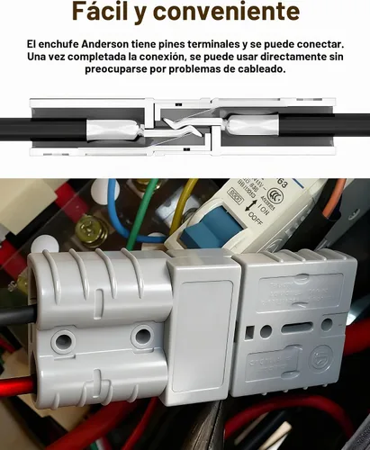 Vista 2 de IZTOSS Conector Anderson de 50 A con cable 6AWG para cable de calibre 6 a 12, conector rápido de batería, montacargas, enchufe, remolque