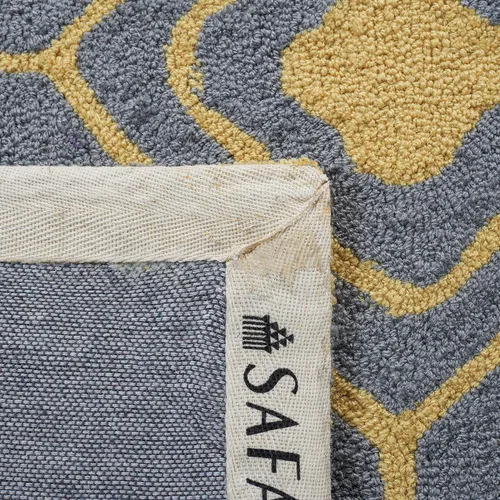 Vista 8 de SAFAVIEH Four Seasons Collection FRS233F FRS233F - Alfombra de pasillo floral con gancho a mano, 2 pies 3 pulgadas x 8 pies, color gris y dorado