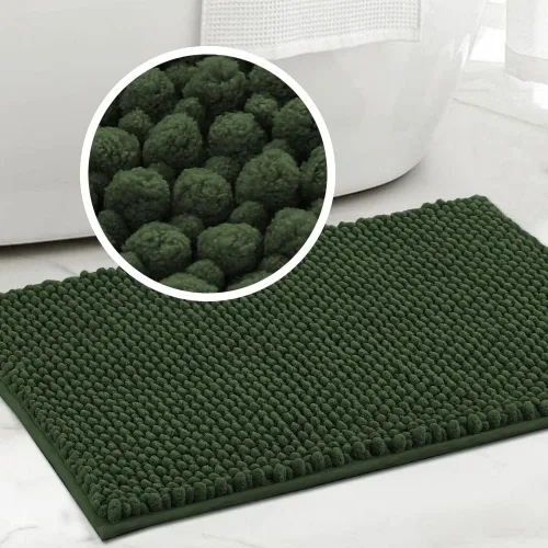 Vista 20 de Turquoize Alfombras de baño de felpilla antideslizante para baño, 17 x 24 pulgadas, extra suaves y absorbentes, lavables a máquina, perfectas