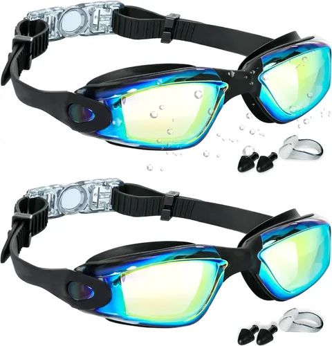 Vista 8 de EWPJDK Gafas de natación – Paquete de 2 gafas de natación antivaho sin fugas para adultos, mujeres y hombres