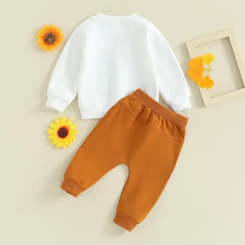 Vista 6 de Meiweileya Conjunto de sudadera de cumpleaños para niño y niño, sudadera de cumpleaños y pantalones lisos, ropa de fiesta de cumpleaños