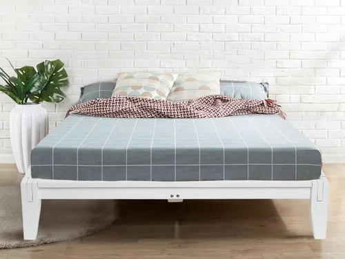 Vista 14 de Main + Mesa Yume - Cama moderna de plataforma de madera maciza con carpintería japonesa, acabado negro, tamaño Queen