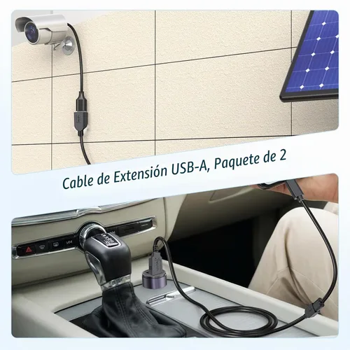 Vista 8 de Paquete de 2 cables de extensión USB 3.0, cable extensor USB 3.0 de transferencia de datos de 5 Gbps y carga rápida de 18 W, cables tipo A macho a
