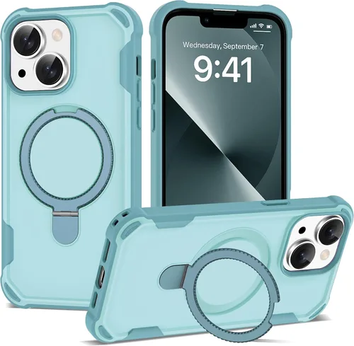 Vista 52 de Funda compatible con iPhone 12 y 12 Pro de 6.1 pulgadas con soporte de anillo magnético [protección militar contra caídas] [compatible con MagSafe]