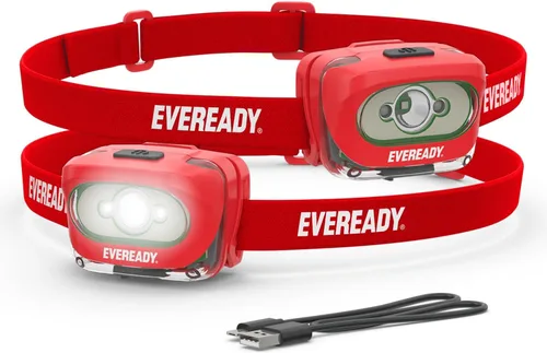 Vista 10 de Eveready Linterna frontal recargable LED, faro resistente al agua para exteriores, camping y luz de trabajo mecánico