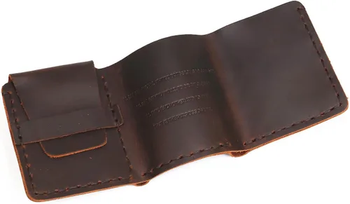 Vista 4 de ztellhim The Secret Life of Walter Mitty - Billetera de cuero genuino triple para hombre, billetera de cuero vintage hecha a mano para hombre, cuero