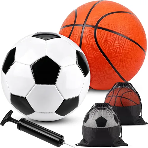 Vista 9 de RoundFunny 2 Pcs Sport Balls Set with Carry Bag and Pump