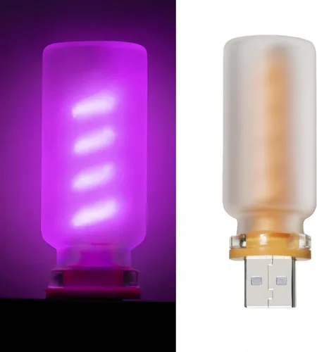 Vista 19 de Luz nocturna USB innovadora: nueva luz de ambiente táctil para cama y coche, botella de vidrio de cerámica LED – Perfecta para decoración mini Azul