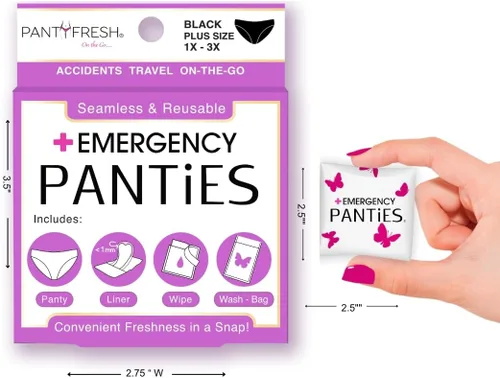 Vista 5 de Kit de bragas de emergencia 4 en 1 = ropa interior sin costuras, toallitas frescas y trazador de líneas para accidentes, kit de aseo para viajes