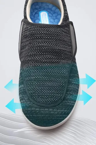 Vista 4 de ZUMEIJIA Zapatos para diabéticos para mujer, zapatos casuales ajustables para caminar, zapatos anchos para ancianos, pies hinchados