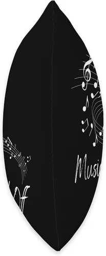 Vista 2 de Music On World Off Notas Musicales Para Músicos Throw Pillow